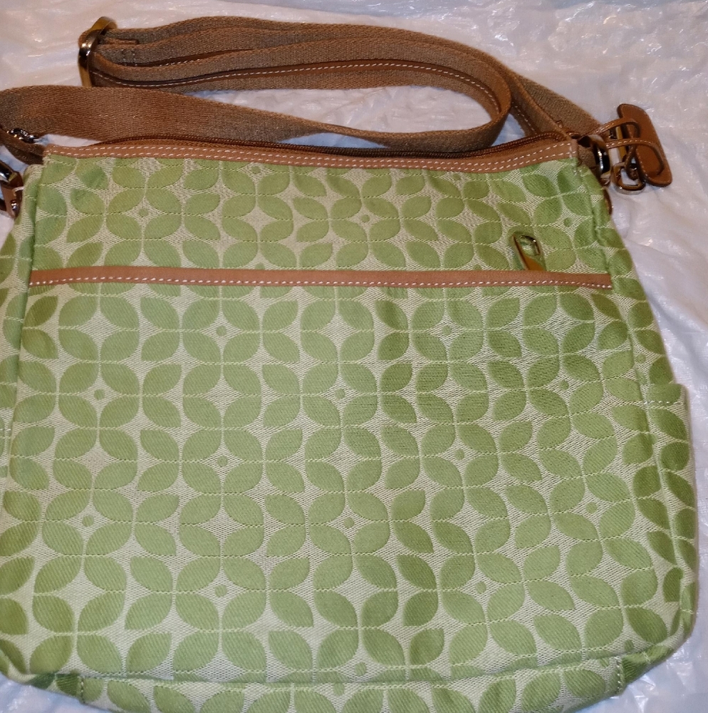 Fossil Canvas & Leather Crossbody Bag EUC!!